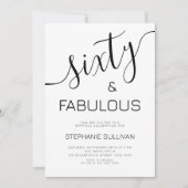 Invitation Fête d'anniversaire 60 ans et fabuleuse (Devant)