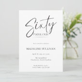 Invitation Fête d'anniversaire 60 ans Modern Minimal Script (Debout devant)
