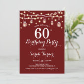 Invitation Fête d'anniversaire 60 ans - Rouge foncé (Debout devant)