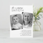 Invitation Fête d'anniversaire 60 ans surprise photo moderne (Debout devant)