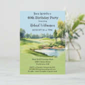 Invitation Fête d'anniversaire 60 ans thème golf hommes (Debout devant)