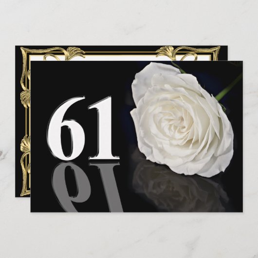 Invitation fête d'anniversaire 61 ans (Devant / Derrière)