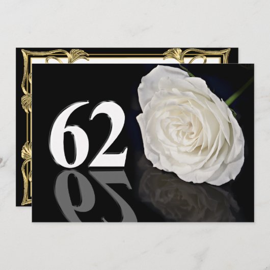 Invitation fête d'anniversaire 62 ans (Devant / Derrière)