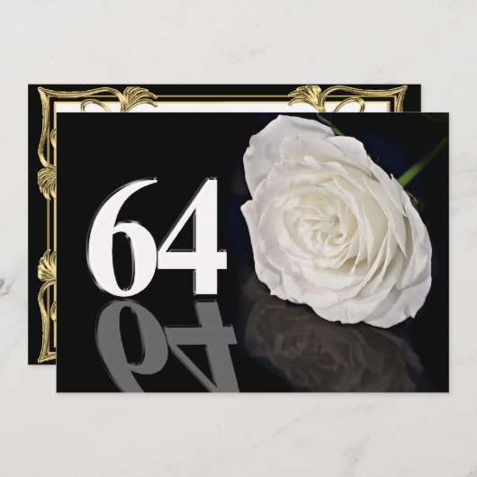 Invitation fête d'anniversaire 64 ans (Devant / Derrière)
