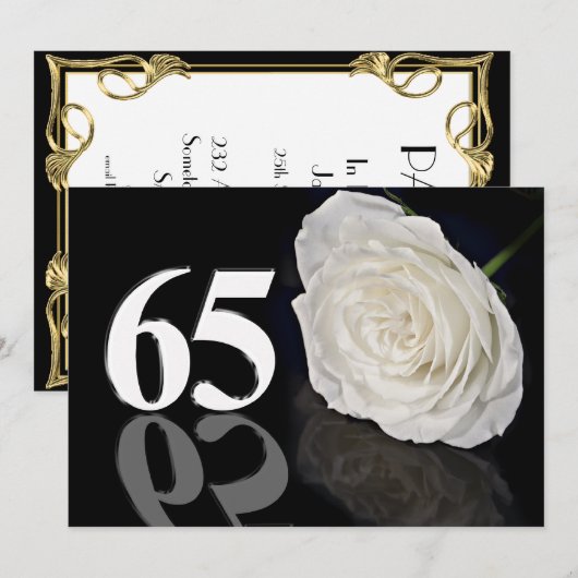 Invitation fête d'anniversaire 65 ans (Devant / Derrière)