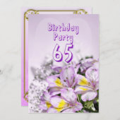 Invitation fête d'anniversaire 65 ans (Devant / Derrière)