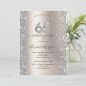 Invitation Fête d'anniversaire 65 ans Silver Sparkle Diamonds (Debout devant)