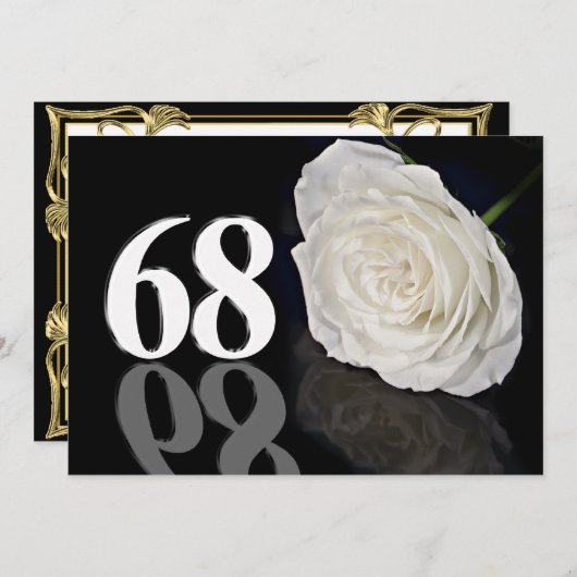 Invitation fête d'anniversaire 68 ans (Devant / Derrière)