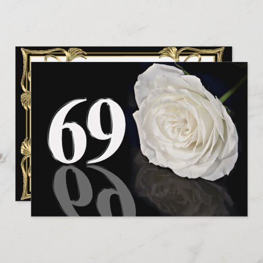Invitation fête d'anniversaire 69 ans (Devant / Derrière)