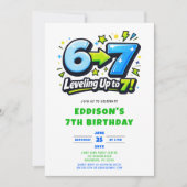 Invitation Fête d'anniversaire 6 7 Seven tendance (Devant)