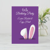 Invitation Fête d'anniversaire 6 ans Chasse de Pâques (Debout devant)