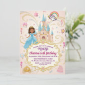 Invitation Fête d'anniversaire 6 ans Château de Conte de Fées (Debout devant)