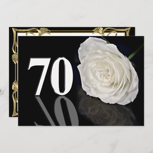 Invitation fête d'anniversaire 70 ans (Devant / Derrière)