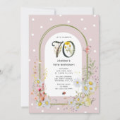 Invitation Fête d'anniversaire 70 ans Arche florale botanique (Devant)