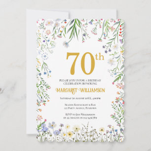 Invitation Fête d'anniversaire 70 ans dans le jardin
