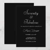 Invitation Fête d'anniversaire 70 ans moderne et fabuleuse ro (Devant / Derrière)