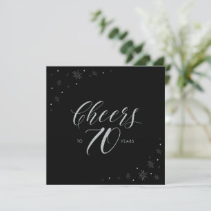 Invitation Fête d'anniversaire 70 ans Silver & Black