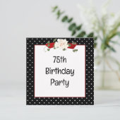 Invitation Fête d'anniversaire 75 ans à pois (Debout devant)