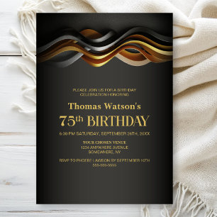 Invitation Fête d'anniversaire 75 ans Orange Moderne