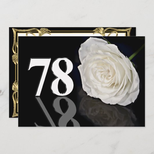 Invitation fête d'anniversaire 78 ans (Devant / Derrière)