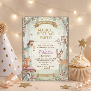 Invitation Fête d'anniversaire 7 ans sur le thème des Animaux