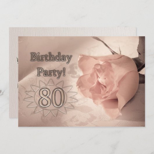 Invitation fête d'anniversaire 80 ans (Devant / Derrière)