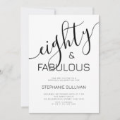 Invitation Fête d'anniversaire 80 ans et fabuleuse (Devant)