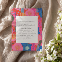 Fête d'anniversaire 80 ans Moderne Bohème Fleurs R