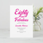 Invitation Fête d'anniversaire 80 ans moderne et fabuleuse ro (Debout devant)