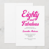 Invitation Fête d'anniversaire 80 ans moderne et fabuleuse ro (Devant / Derrière)