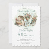 Invitation Fête d'anniversaire 80 ans Picnic in the Park Flor (Devant)