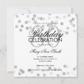 Invitation Fête d'anniversaire 80th Silver Foil Parties scint (Devant)