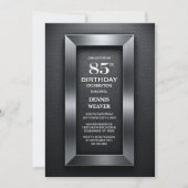 Invitation Fête d'anniversaire 85 ans Border Silver (Devant)