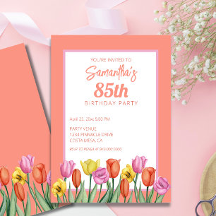 Invitation Fête d'anniversaire 85 ans Floral