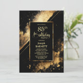 Invitation Fête d'anniversaire 85 ans noir et or (Debout devant)