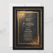 Invitation Fête d'anniversaire 85 ans Or Noir Moderne (Devant)