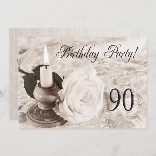 Invitation fête d'anniversaire 90 ans (Devant / Derrière)