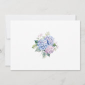 Invitation Fête d'anniversaire 90 ans aux Hydrangeas Bleus Ro (Dos)