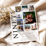 Invitation Fête d'anniversaire 90 ans Collage de 90 photos<br><div class="desc">Célébrez le grand 9-0 avec style ! Faites de cet anniversaire un jour inoubliable avec une invitation inoubliable. Voici la façon parfaite d'inviter vos amis et votre famille à votre fête d'anniversaire 90 ans - une invitation moderne pour quatre-vingt-dixième anniversaire comportant 9 de vos photos préférées, avec "quatre-vingt-dix" écrit en...</div>