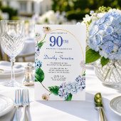 Invitation Fête d'anniversaire 90 ans Hydrangea Rose 