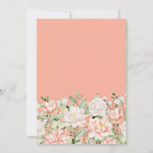 Invitation Fête d'anniversaire 90 ans Peach Blush Ivory Flora (Dos)