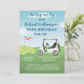 Invitation Fête d'anniversaire 90 ans thème golf masculin (Debout devant)