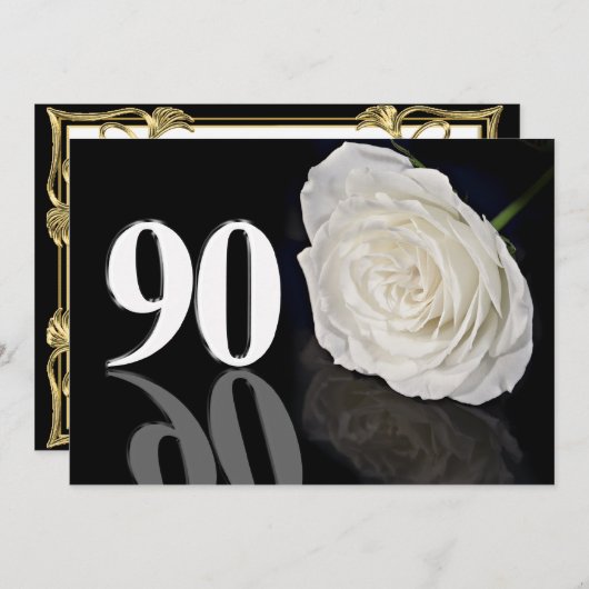 Invitation fête d'anniversaire 90years old (Devant / Derrière)