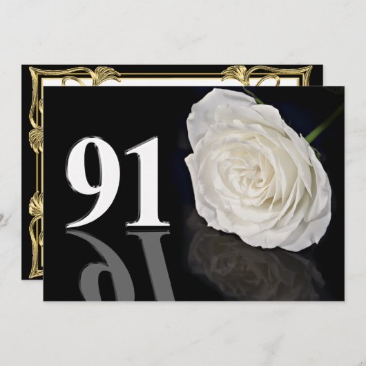 Invitation fête d'anniversaire 91 ans (Devant / Derrière)