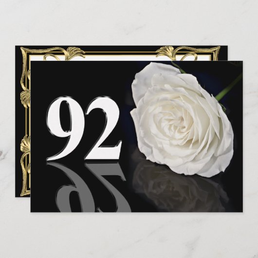Invitation fête d'anniversaire 92 ans (Devant / Derrière)