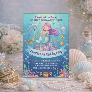 Invitation Fête d'anniversaire 9 ans de la Sirène sous la Mer