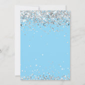 Invitation Fête d'anniversaire 9 ans Light Blue Silver (Dos)