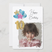 Invitation Fête d'anniversaire à deux chiffres (Dos)