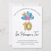 Invitation Fête d'anniversaire à deux chiffres (Devant)
