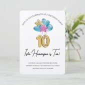 Invitation Fête d'anniversaire à deux chiffres (Debout devant)